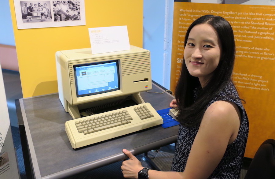 woman at a computer