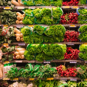 vegetables in a grocery store